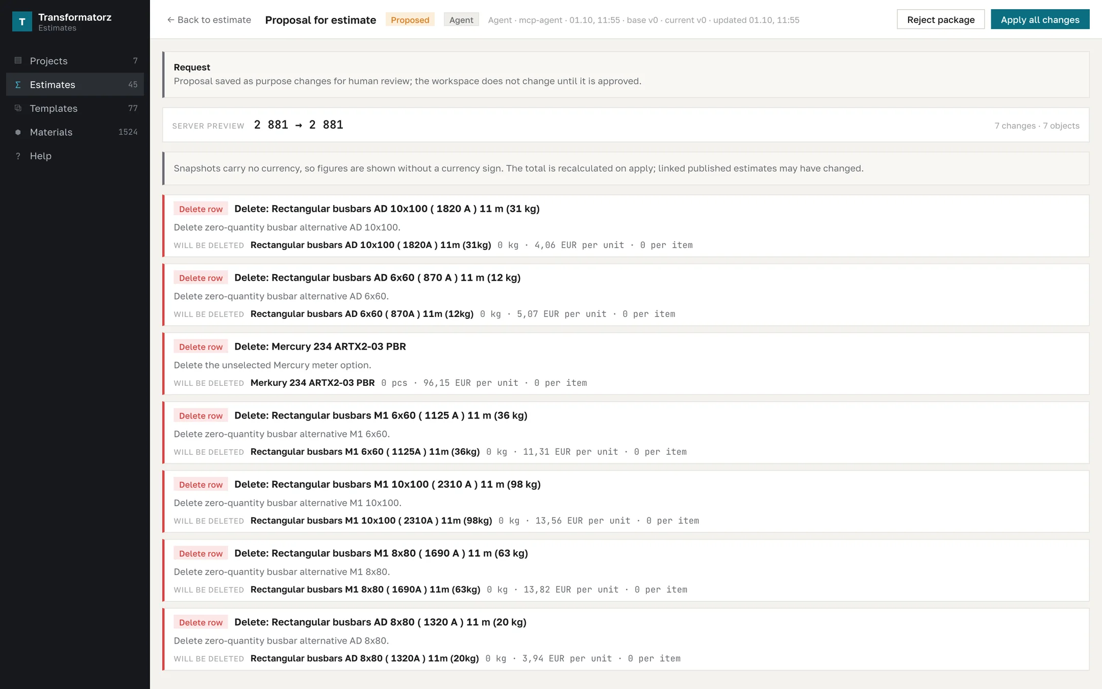 Assistant proposal awaiting approval